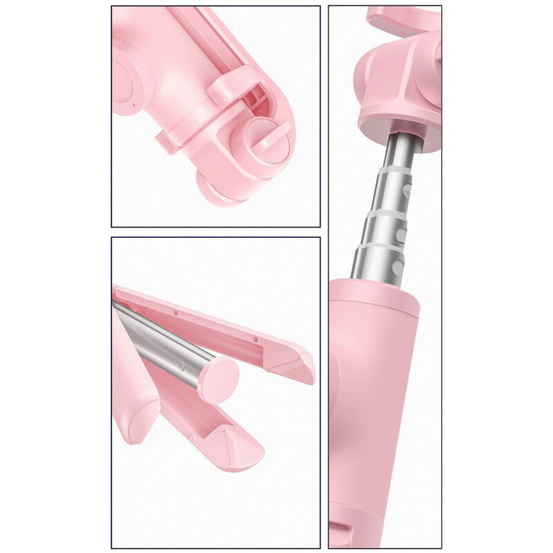 Suport Selfie Stick Baseus Lovely Bluetooth Tripod Telescopic Cu Telecomanda – SUDYZP-E04 – Roz