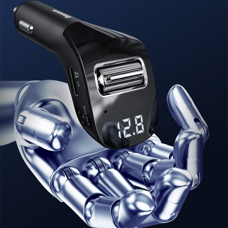 Incarcator auto cu modulator FM Baseus Streamer F40 Bluetooth Audio 2xUSB 15W 2A - CCF40-01 - Negru