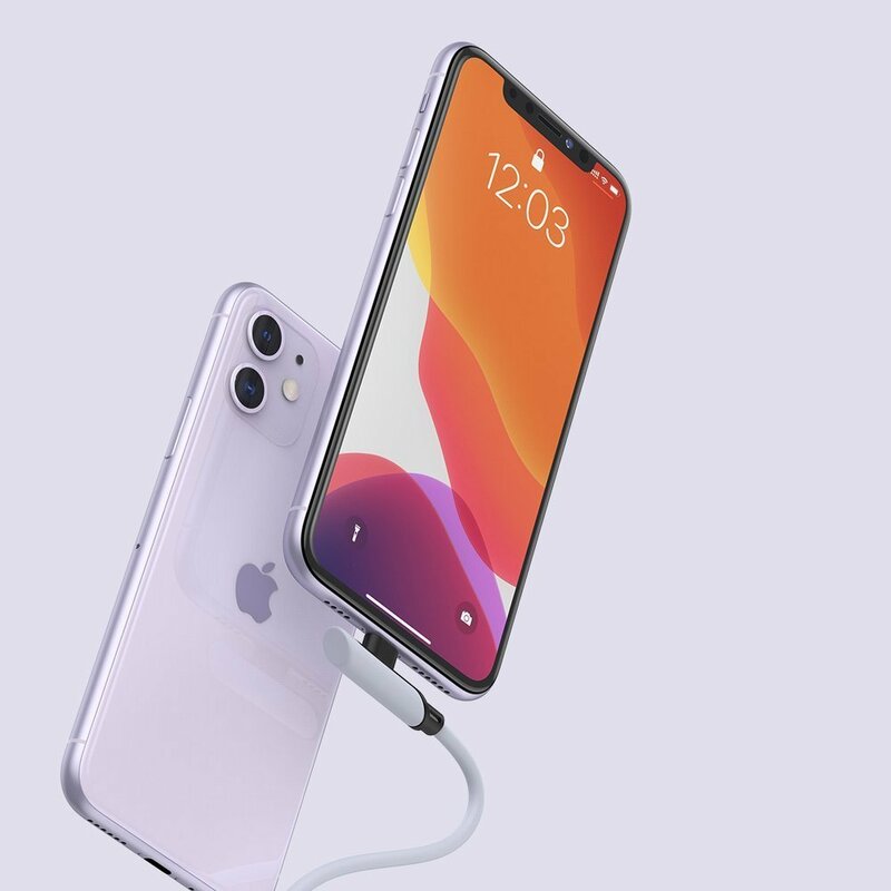 Cablu De Date Baseus Colourful Elbow 90° Type-C To Lightning 18W 1,2m - CATLDC-A05 - Mov