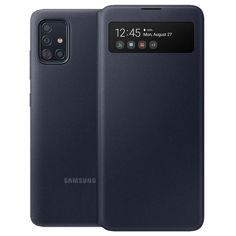 Husa Originala Samsung Galaxy A51 S View Wallet Cover - Negru
