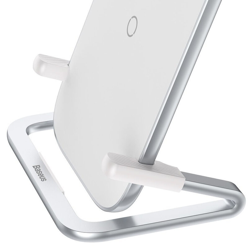 Incarcator Wireless Baseus Rib Cobble Induction Horizontal And Vertical Holder 15W - WXPG-02 - Alb