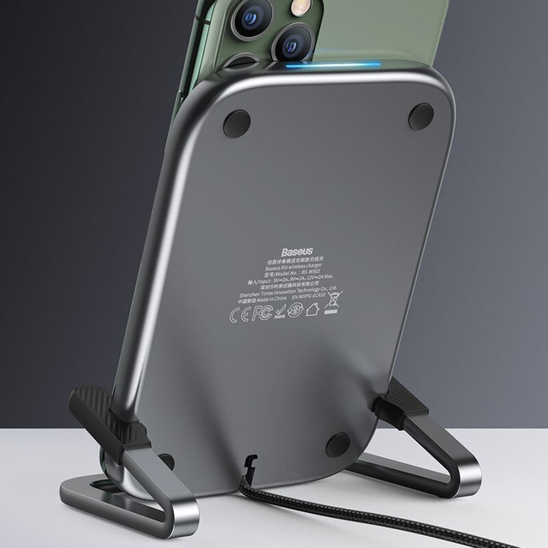 Incarcator Wireless Baseus Rib Cobble Induction Horizontal And Vertical Holder 15W - WXPG-02 - Alb