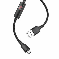 Cablu De Date Hoco Selected S13 Micro-USB Cu Temporizator Si Afisaj LED - Negru