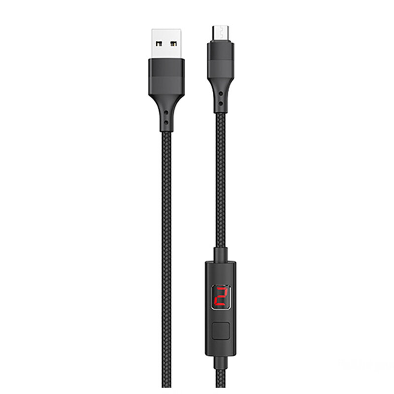 Cablu De Date Hoco Selected S13 Micro-USB Cu Temporizator Si Afisaj LED - Negru
