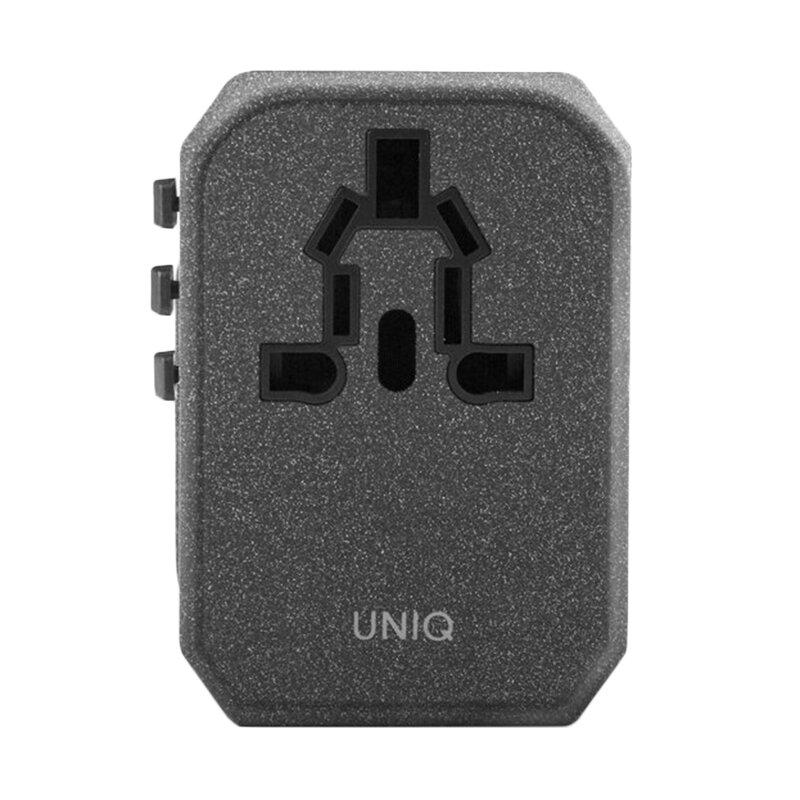 Incarcator Priza Uniq VoyagePD 18W 2xUSB/Type-C World Travel Universal Adapter EU/UK/USA/AUS - Gri