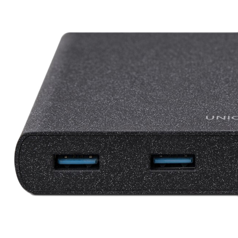 Statie Incarcare Priza Uniq Surge 2x USB + 2x Type-C Cu Cablu De Incarcare - Negru
