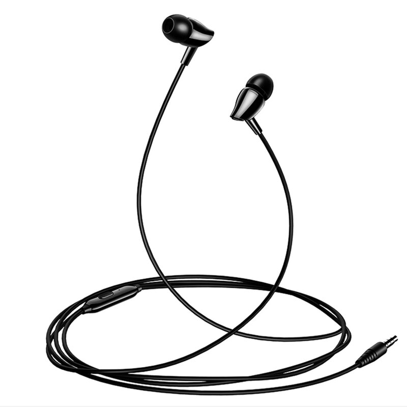 Casti In-Ear Cu Microfon USAMS EP-37 Plastic Earphone 3.5mm 1.2m - US-SJ382 - Negru