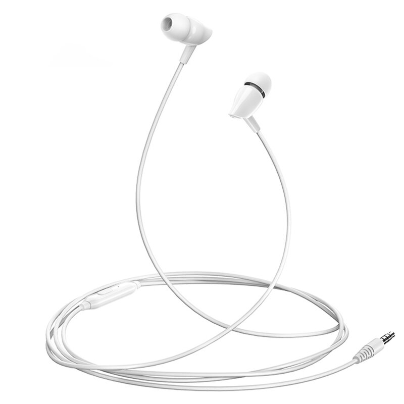 Casti In-Ear Cu Microfon USAMS EP-37 Plastic Earphone 3.5mm 1.2m - US-SJ382 - Alb
