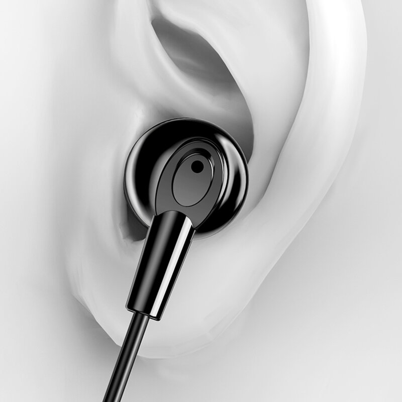 Casti In-Ear Cu Microfon USAMS EP-37 Plastic Earphone 3.5mm 1.2m - US-SJ382 - Alb