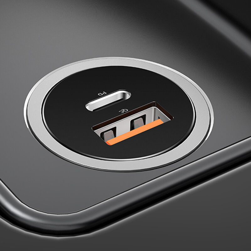 Incarcator Auto USAMS C15 USB QC4.0 + Type-C PD3.0 Fast Charging 8A - US-CC097 - Negru