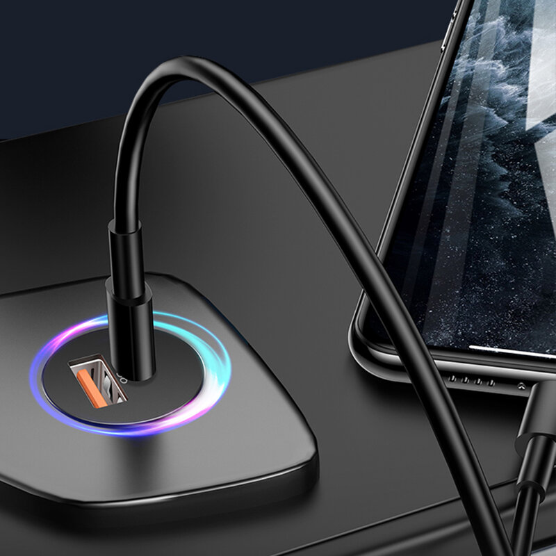 Incarcator Auto USAMS C15 USB QC4.0 + Type-C PD3.0 Fast Charging 8A - US-CC097 - Argintiu