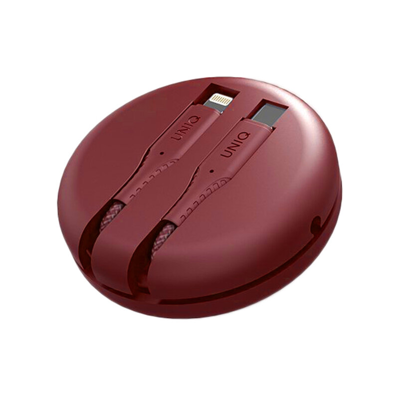 Cablu De Date Uniq Halo Tough Reinforced Type-C To Lightning Cu Organizator Pentru Cabluri 3A 18W - Rosu