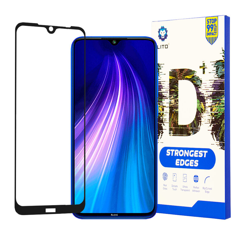 Folie Sticla Xiaomi Redmi Note 8T Lito Strongest Edges Cu Rama - Negru