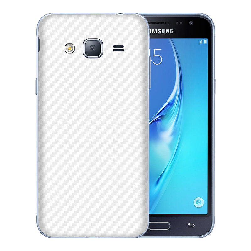 Skin Samsung Galaxy J3 2016 - Sticker Mobster Autoadeziv Pentru Spate - Carbon White