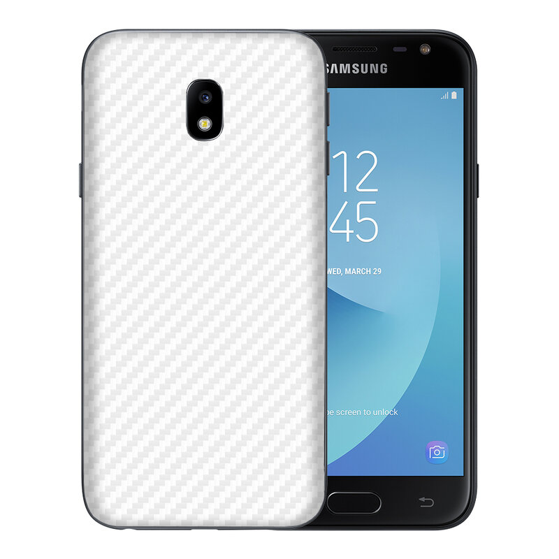 Skin Samsung Galaxy J3 2017 J330, Galaxy J3 Pro 2017 - Sticker Mobster Autoadeziv Pentru Spate - Carbon White