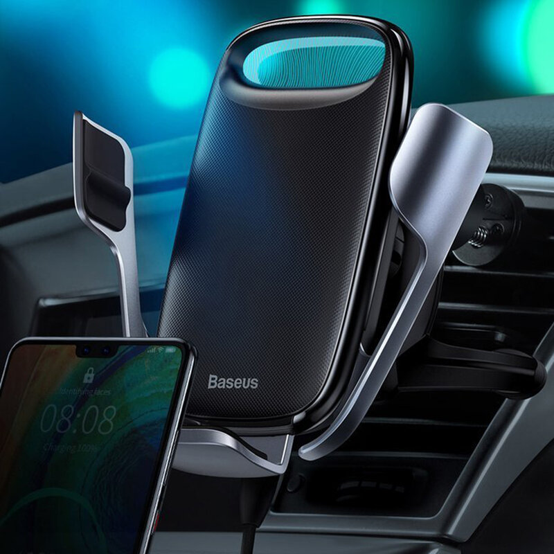 Suport auto cu incarcare wireless Baseus, 15W, negru, WXHW02-01