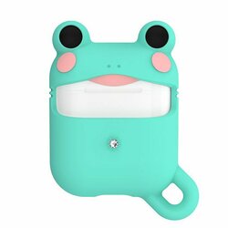 Husa Apple Airpods Kingxbar Adorable Cute Animals Cu Cristale Swarovski Din Silicon - Green Frog
