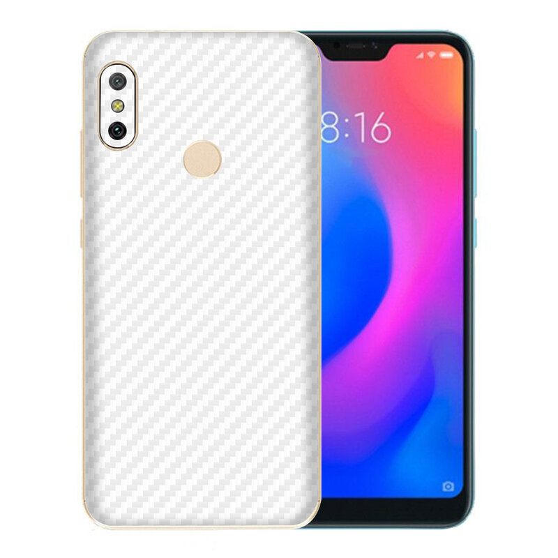 Skin Xiaomi Redmi 6 Pro - Sticker Mobster Autoadeziv Pentru Spate - Carbon White