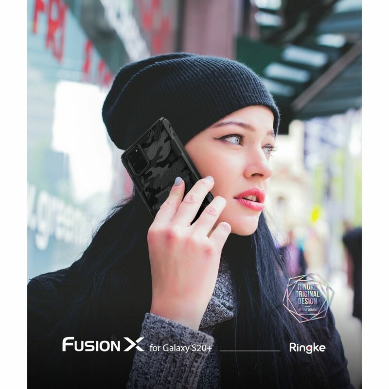 Husa Samsung Galaxy S20 Plus 5G Ringke Fusion X Design - Camo Black