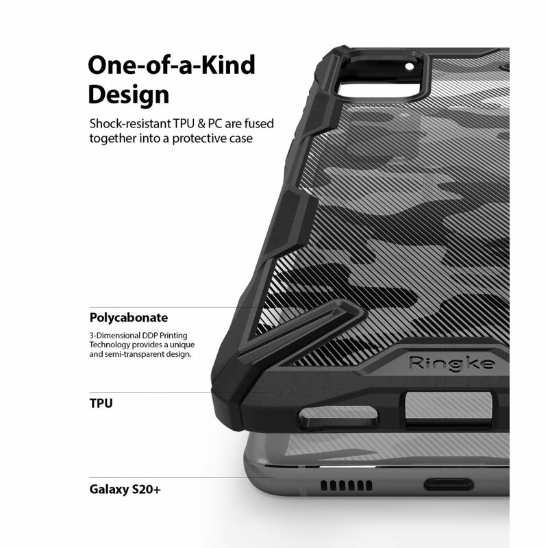 Husa Samsung Galaxy S20 Plus 5G Ringke Fusion X Design - Camo Black