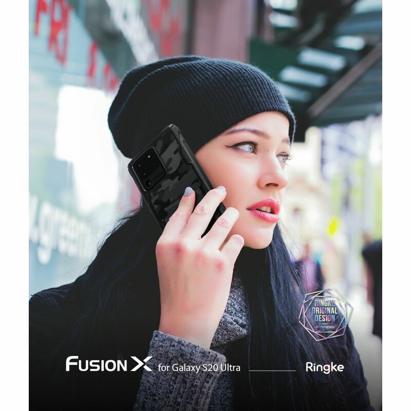 Husa Samsung Galaxy S20 Ultra Ringke Fusion X Design - Camo Black