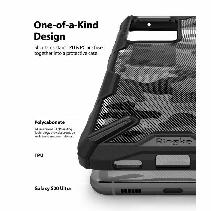 Husa Samsung Galaxy S20 Ultra Ringke Fusion X Design - Camo Black