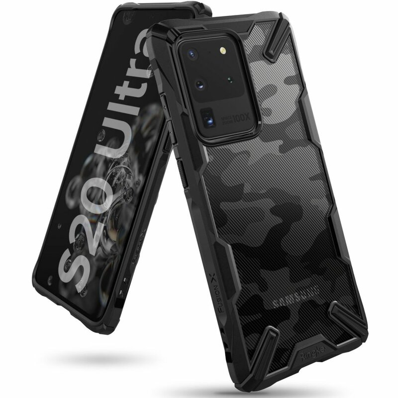 Husa Samsung Galaxy S20 Ultra 5G Ringke Fusion X Design - Camo Black