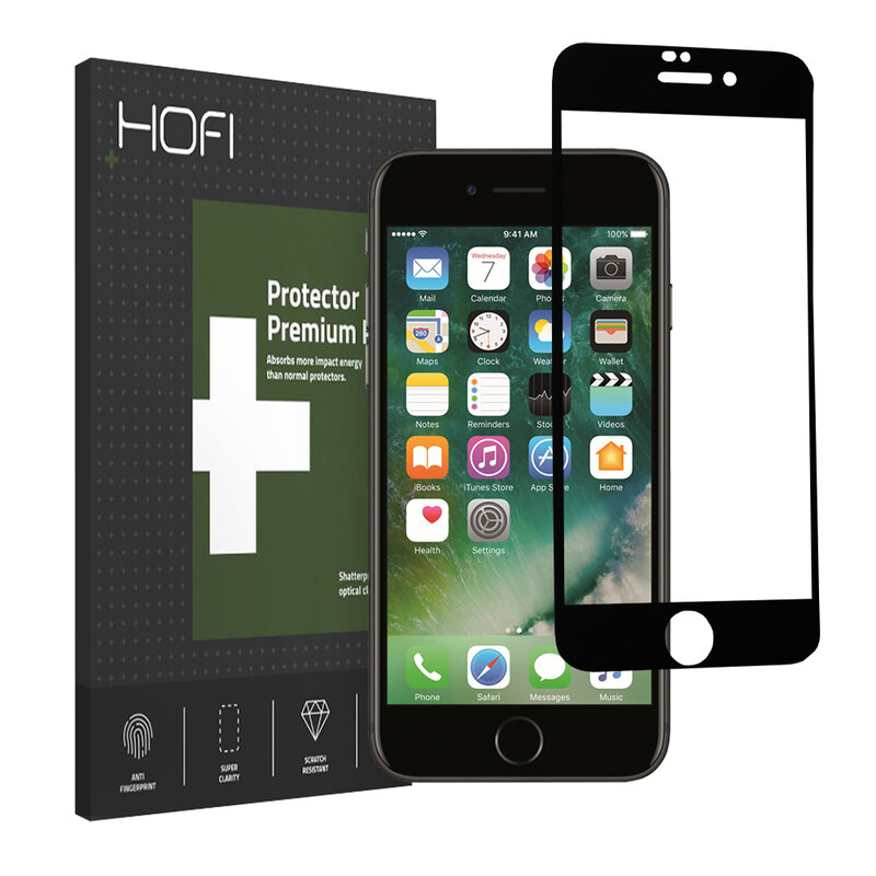 Folie iPhone 7 Hofi Glass Flex Hybrid PRO+ Cu Rama - Negru
