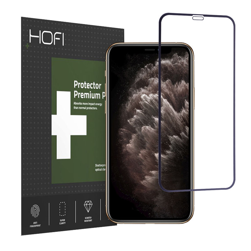 Folie iPhone 11 Pro Max Hofi Hybrid Glass - Negru