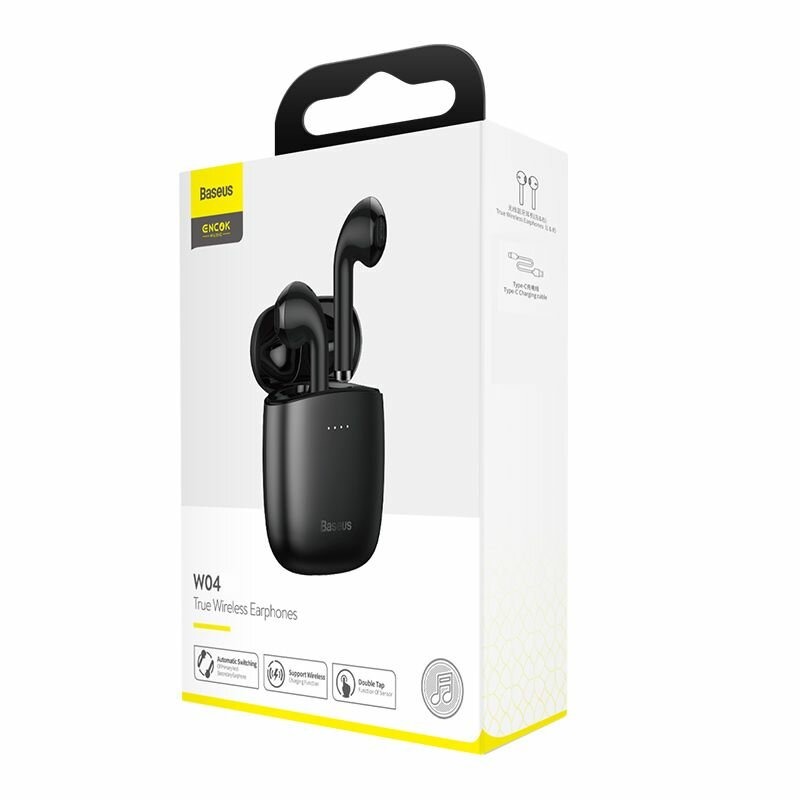 Casti in-ear True Wireless Enkok W04 Baseus, negru, NGW04-01