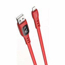 Cablu De Date Hoco Selected S6 USB To Lightning Cu Temporizator Si Afisaj LED 2.4A 1.2m - Rosu
