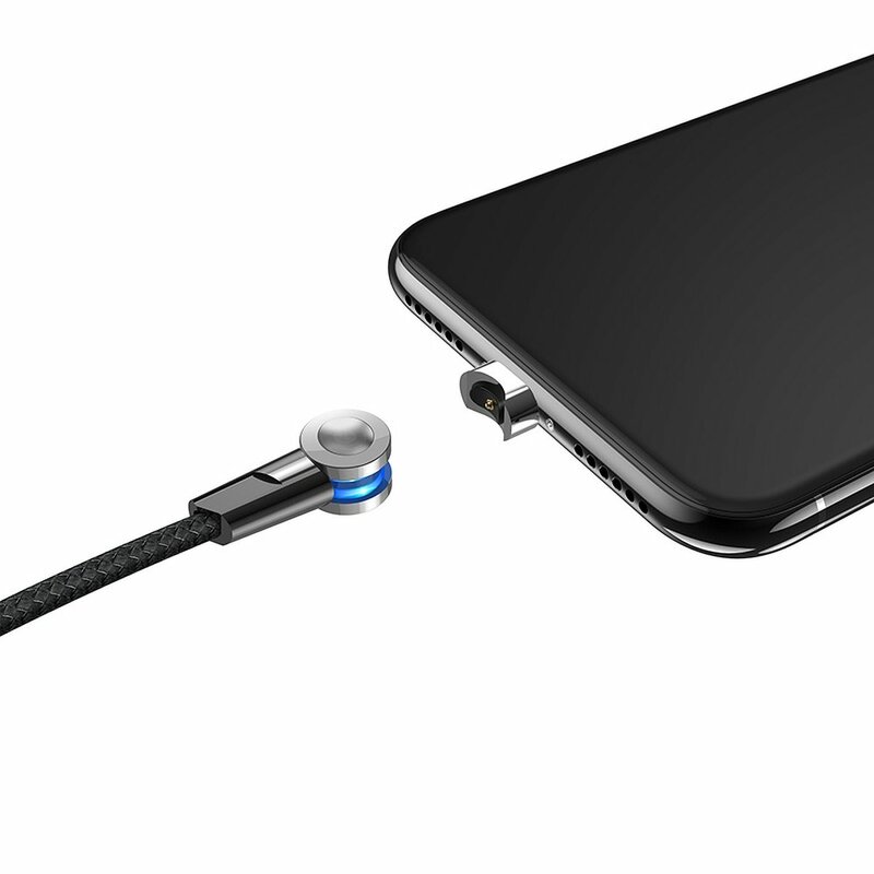 Cablu De Incarcare Hoco Selected S8 Magnetic 180° USB To Lightning Cu Indicator LED 2.4A 1.2m - Negru