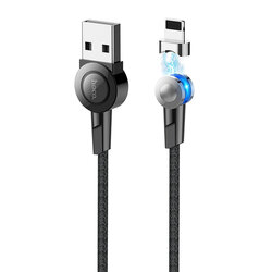 Cablu De Incarcare Hoco Selected S8 Magnetic 180° USB To Lightning Cu Indicator LED 2.4A 1.2m - Negru
