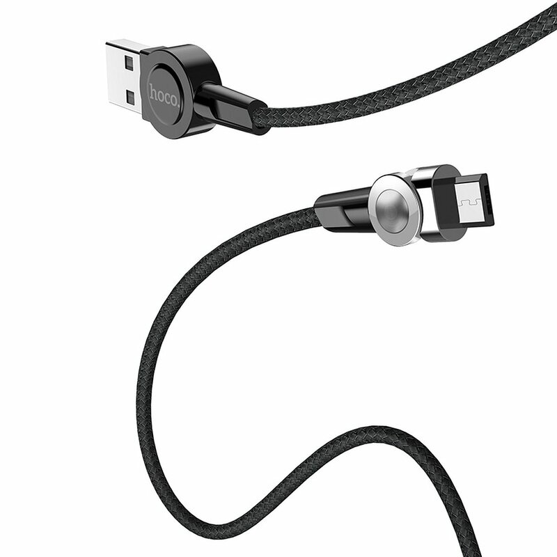 Cablu De Incarcare Hoco Selected S8 Magnetic 180° USB To Micro-USB Cu Indicator LED 2.4A 1.2m - Negru