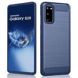 Husa Samsung Galaxy S20 Techsuit Carbon Silicone, albastru