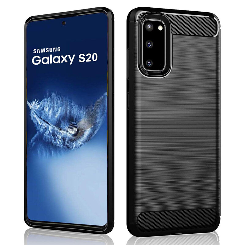 Husa Samsung Galaxy S20 Techsuit Carbon Silicone, negru