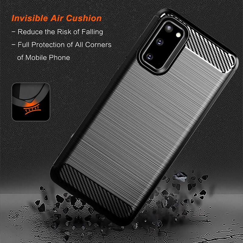 Husa Samsung Galaxy S20 Techsuit Carbon Silicone, negru