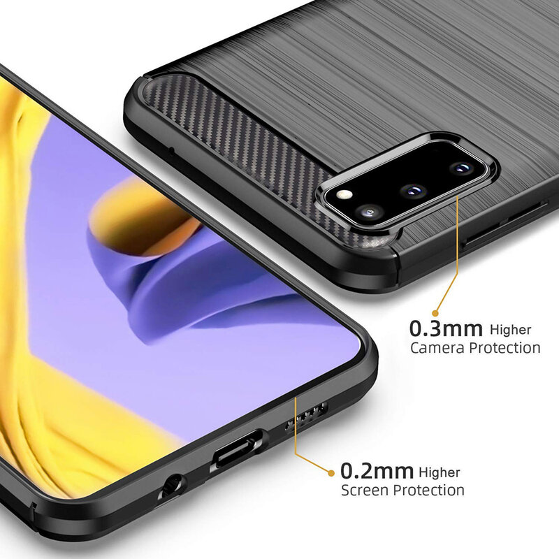 Husa Samsung Galaxy S20 5G Techsuit Carbon Silicone, negru