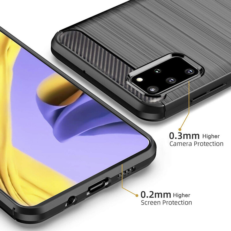 Husa Samsung Galaxy S20 Plus Techsuit Carbon Silicone, negru