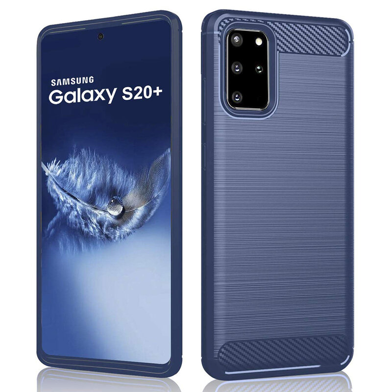 Husa Samsung Galaxy S20 Plus Techsuit Carbon Silicone, albastru