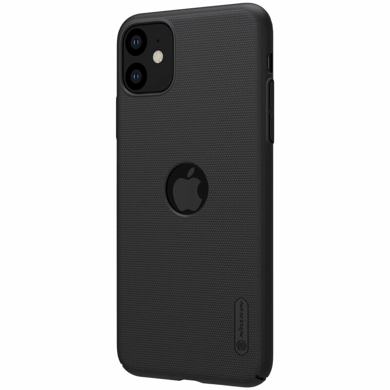 Husa iPhone 11 Nillkin Super Frosted Shield Cu Decupaj Sigla, negru