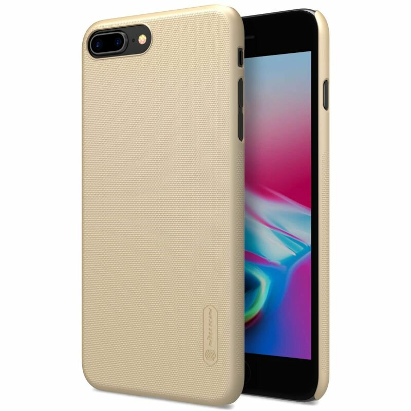 Husa iPhone 7 Plus Nillkin Super Frosted Shield Fara Decupaj Sigla, auriu