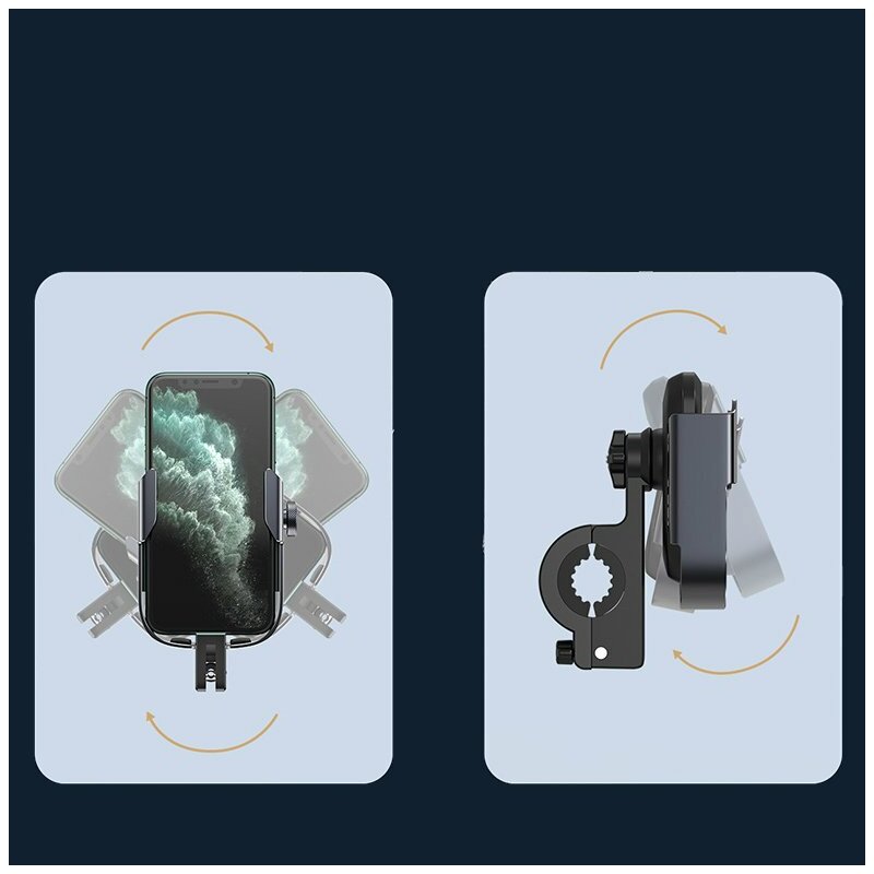 Suport Bicicleta Baseus inAuto Metal Armor Motorcycle Cu Prindere Pe Ghidon Si Oglinda - SUKJA-0S - Argintiu