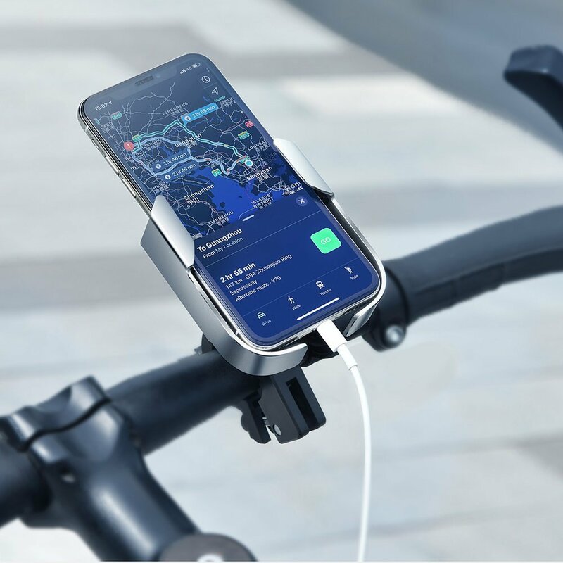 Suport Bicicleta Baseus inAuto Metal Armor Motorcycle Cu Prindere Pe Ghidon Si Oglinda - SUKJA-0S - Argintiu