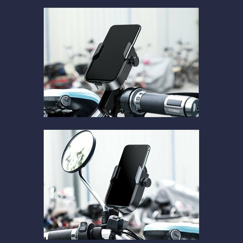 Suport Bicicleta Baseus inAuto Metal Armor Motorcycle Cu Prindere Pe Ghidon Si Oglinda - SUKJA-0S - Argintiu