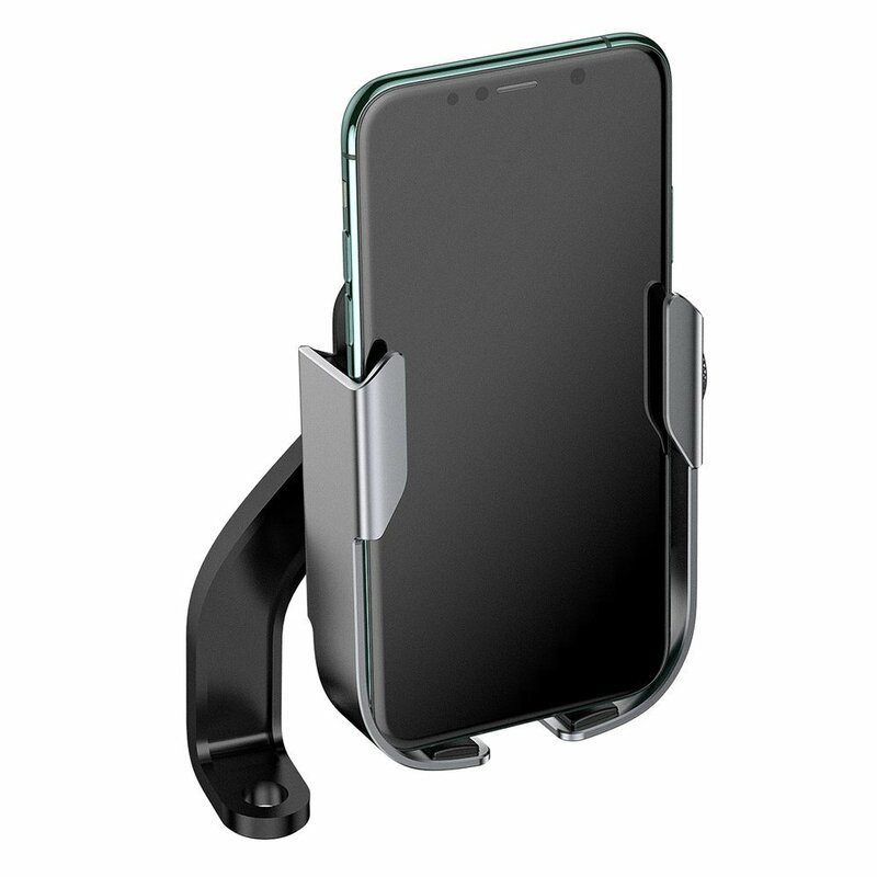 Suport Bicicleta Baseus inAuto Metal Armor Motorcycle Cu Prindere Pe Ghidon Si Oglinda - SUKJA-0S - Argintiu