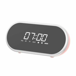 Boxa Portabila Baseus Encok E09 Bluetooth Stylish Wireless with Alarm Clock/LED - NGE09-04 - Roz