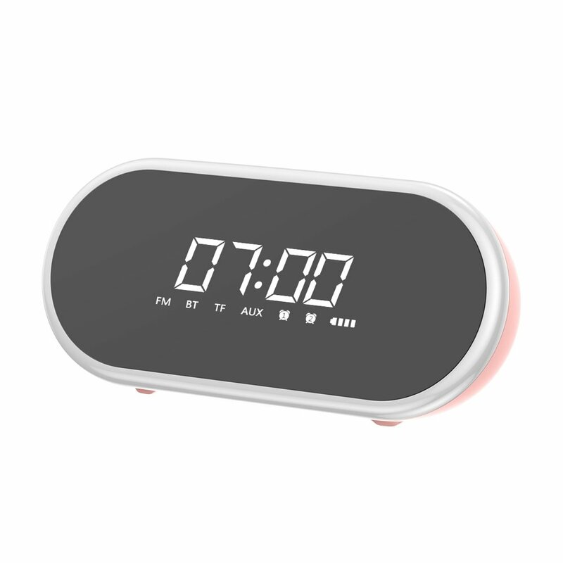 Boxa Portabila Baseus Encok E09 Bluetooth Stylish Wireless with Alarm Clock/LED - NGE09-04 - Roz