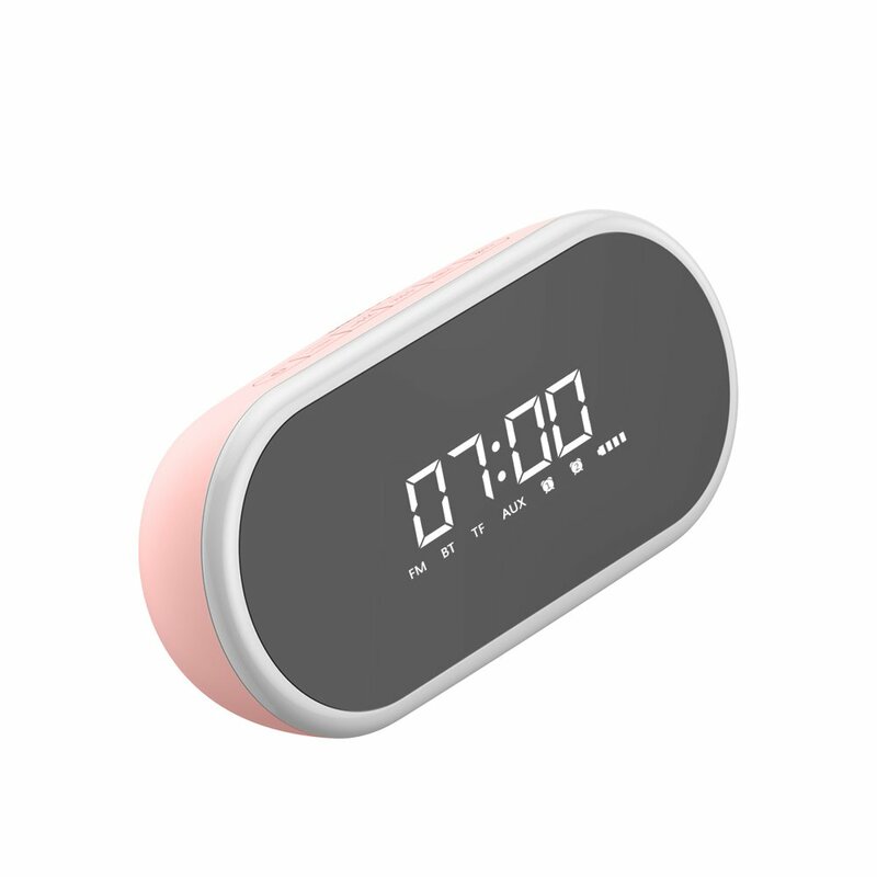 Boxa Portabila Baseus Encok E09 Bluetooth Stylish Wireless with Alarm Clock/LED - NGE09-04 - Roz