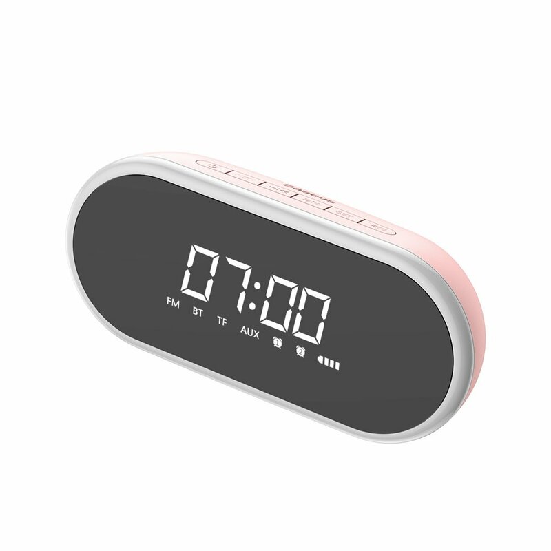 Boxa Portabila Baseus Encok E09 Bluetooth Stylish Wireless with Alarm Clock/LED - NGE09-04 - Roz